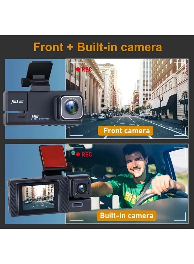 Black 1080P 3 Camera Dash Cam System With Infrared Night Vision Loop Recording Motion Detection - Image 4